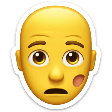 a yellow face expresses confusion in a cute way sticker