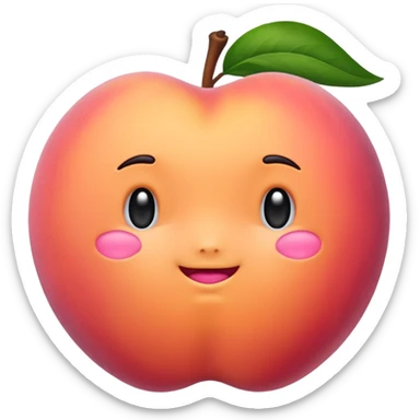 Peach emoji butt sticker