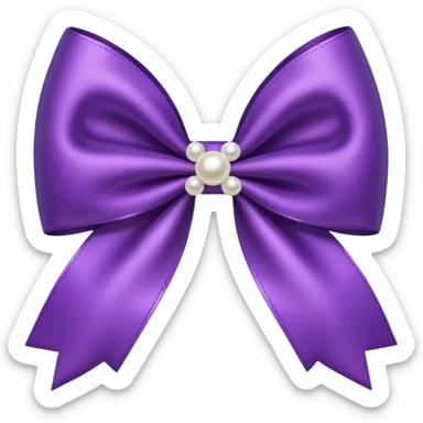 Purple bow with pearl sticker