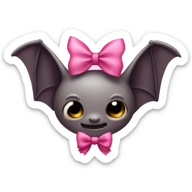 Bat with a cute pink bow/ribbon 🎀 on his head sticker