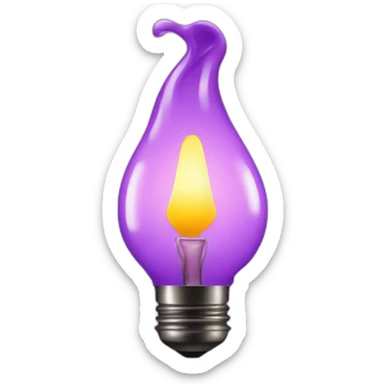Oil lamp into a purple bulb sticker