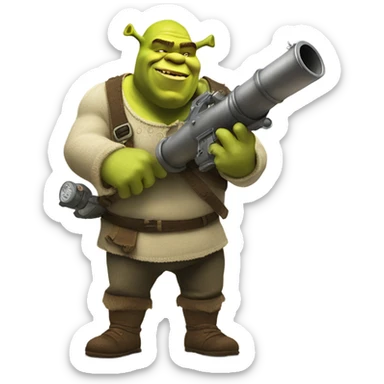 Shrek with a bazooka  sticker