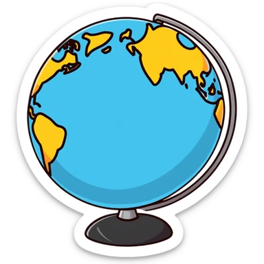 Vavinews logo with globe, world map, international news theme sticker