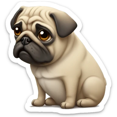 Sad pug sticker