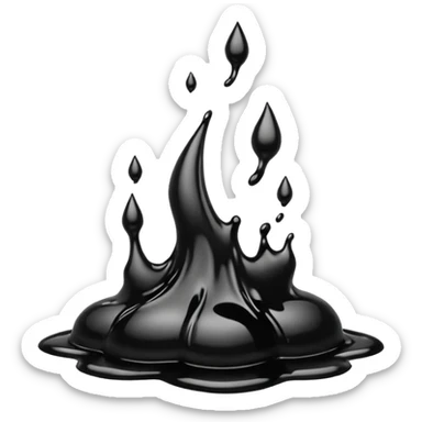 black ink spill sticker