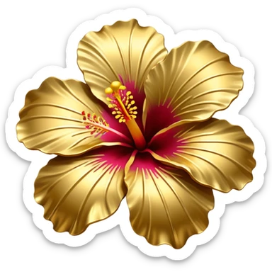 Gold hibiscus  sticker