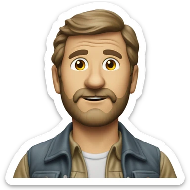 Quint from the movie Jaws, in the clothes he wore in the movie sticker