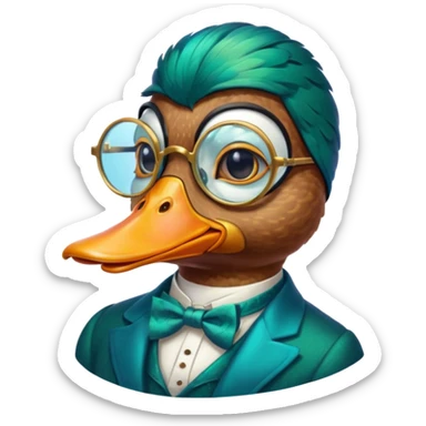 Create a mallard which has  a monocle glasses
 sticker