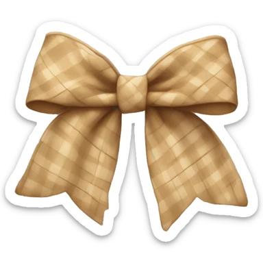 beige plaid bow sticker