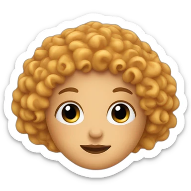curly hair empanada face with long lashes  sticker