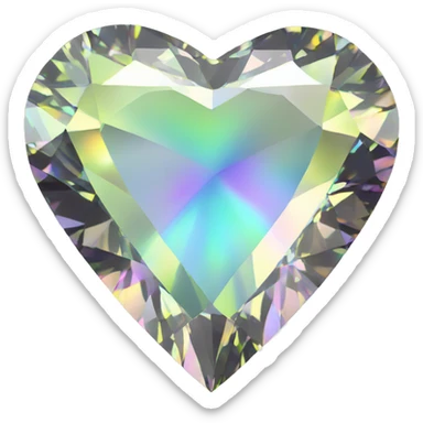 Heart shaped 56-carat iridescent diamond sticker