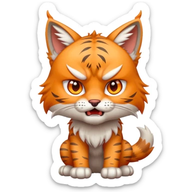 Chibi Sticker lynx angry sticker