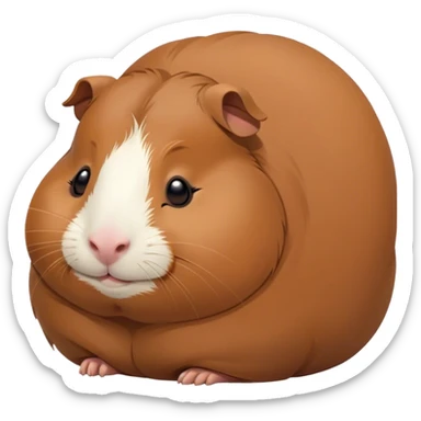 Meme-Worthy Cute Sleeping Brown Guinea Pig Portrait Emoji, Head resting peacefully with a contented smile, showcasing a delightfully chubby build and a luxuriously soft brown coat, eyes shut in a serene, cozy nap, Simplified yet hilariously adorable features, highly detailed, glowing with a soft, drowsy light, high shine, relaxed and utterly lovable, stylized with an air of playful laziness, bright and heartwarming, soft glowing outline, capturing the essence of a comically sleepy guinea pig, so meme-worthy it feels like it could instantly become the next viral sensation of adorable slumber! sticker