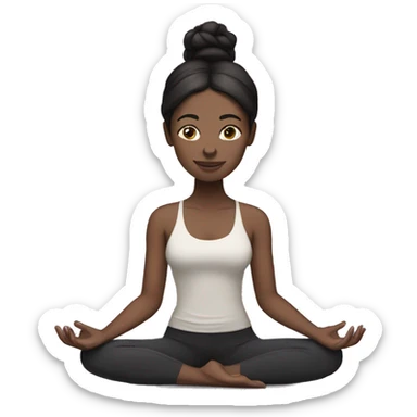 Dark hair woman with pale skin doing yoga sticker