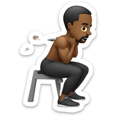 Guy hurting his back doing squats sticker