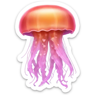Jellyfish with hearths sticker
