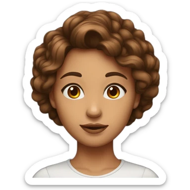 femme avec les cœurs dans les yeux cheveux brune couleur de peau métisse sticker