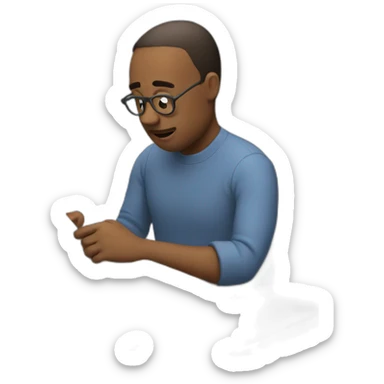 man reading news sticker