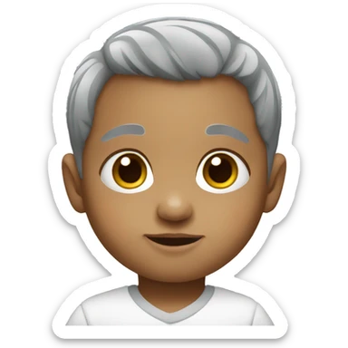 baby with grey hair sticker
