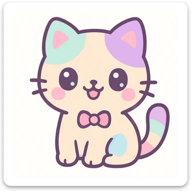 a cat, kawaii style illustration sticker