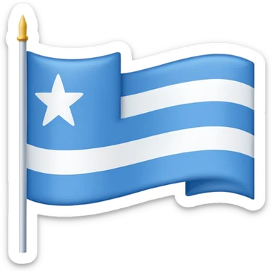 emoji Flag with 3 simple  horizontal lines: white, blue, white, equal one to another sticker