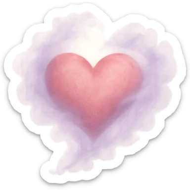 heart with a delicate lavender mist remove background sticker