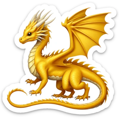 Fourth wing golden feathertail dragon  sticker
