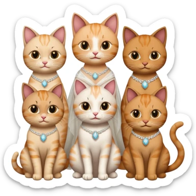 Cat bridal party sticker