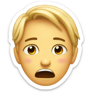 Person bawling with tears rolling down their face sticker