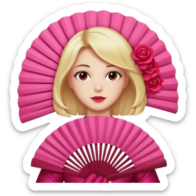Clean girl pink fan and I love rose sticker