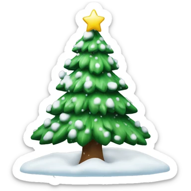 Christmas tree with snow all over it  sticker