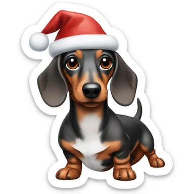 Dapple Dachshund Santa sticker