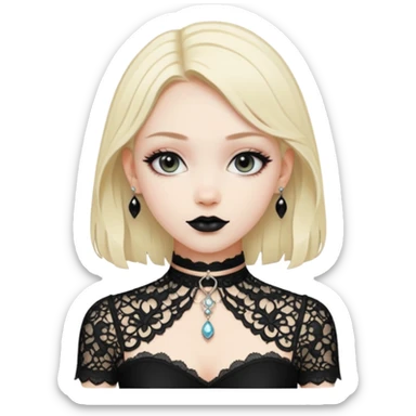 goth black lace choker sticker