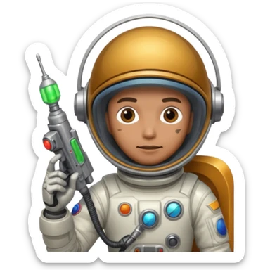 space cowboy with gun sticker