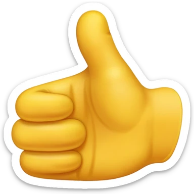 Yellow thumb up facing forward sticker