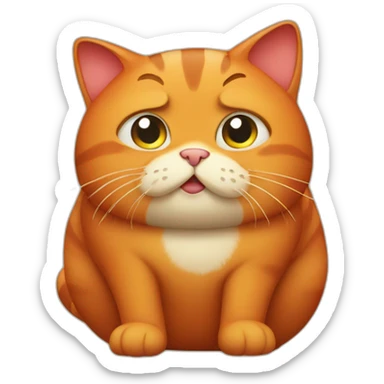 Red fat cat pooping sticker