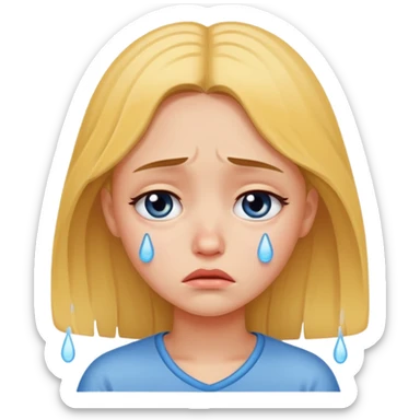 sad girl with tears sticker
