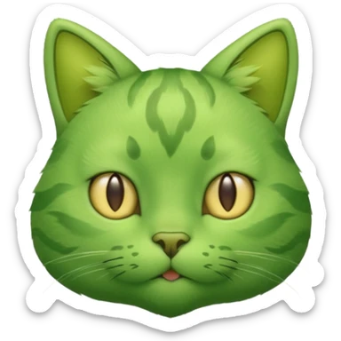 green cat with green shirt sticker