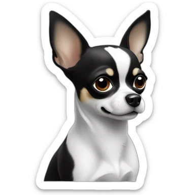 chihuahua black and white sticker