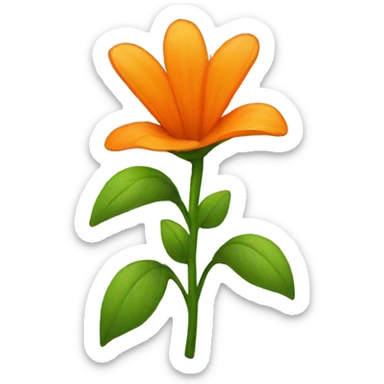 Orange flower sticker