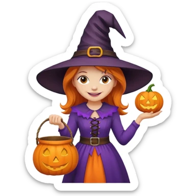girl with hallowen costumes sticker