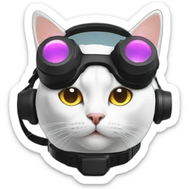 Vr headset on a cat sticker