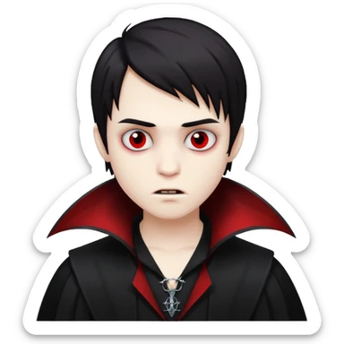 pale skin emo dark hair boy vampire sticker