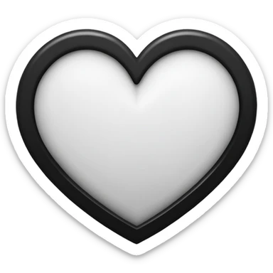 Black and white mix heart sticker