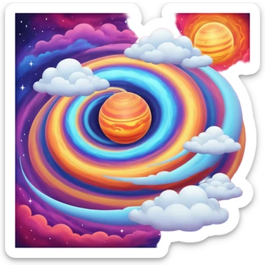 Gas Planet – swirling colorful clouds with no solid ground sticker