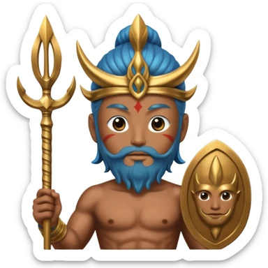 japanese god with Poseidon trident sticker