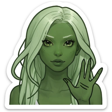 A girl with long nails and bleached hair sticker