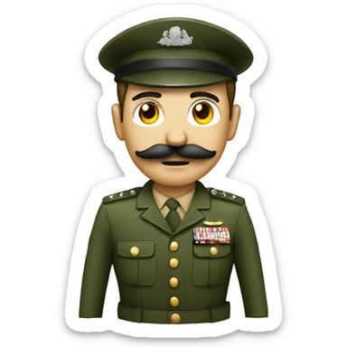Militar Guy with moustach sticker