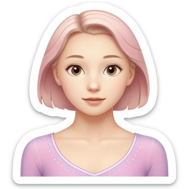 Cinematic Realistic Anna Shcherbakova figure skating Portrait, depicted with lifelike skin texture, subtle rosy undertones, and soft natural lighting that enhances the gentle contours of her face. sticker