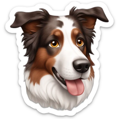 red merle blue eyed border collie sticker